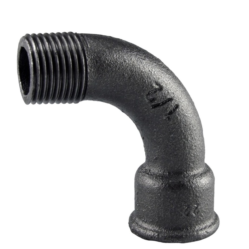 Raccord fonte malléable noir fileté Courbe grand rayon 90° mâle femelle - 4" - Brute / Noire Raccord fonte malléable noir fileté Courbe grand rayon 90° mâle femelle - 4" - Brute / Noire