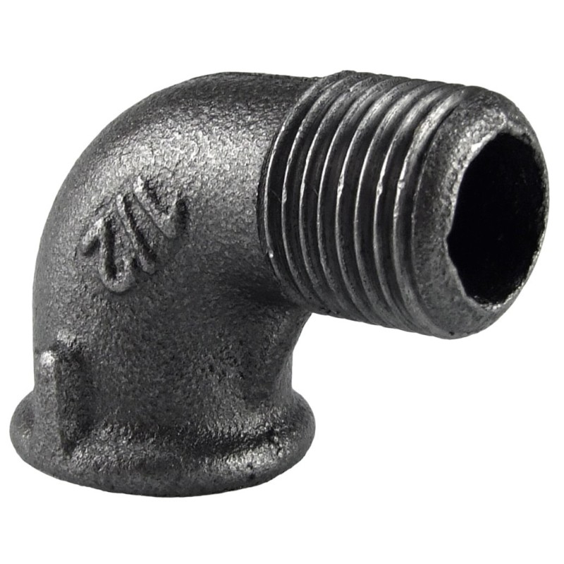 Raccord fonte malléable noir fileté Coude mâle femelle - 3/4" - Brute / Noire Raccord fonte malléable noir fileté Coude mâle femelle - 3/4" - Brute / Noire