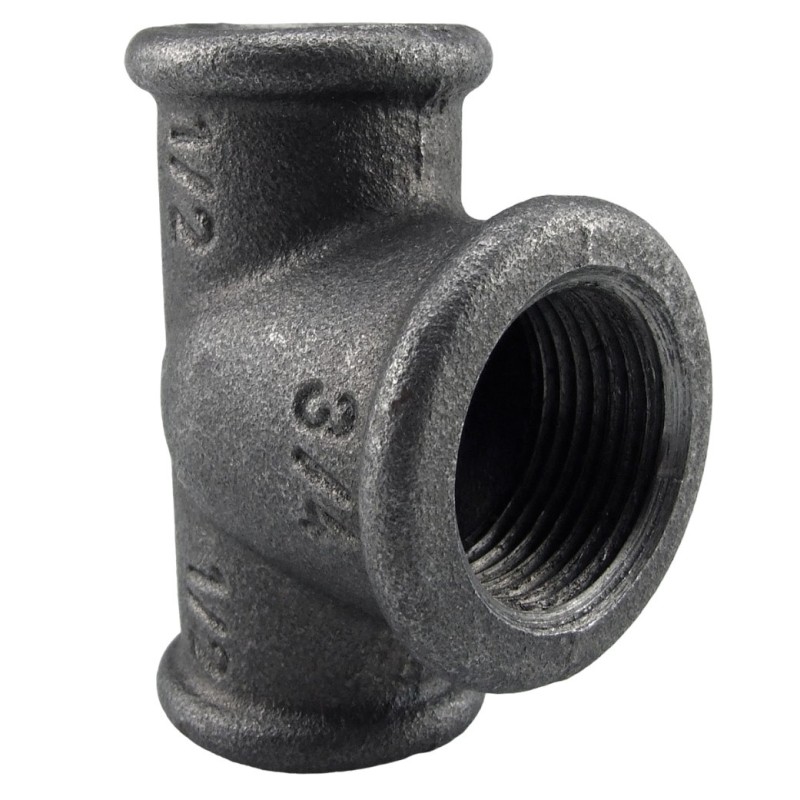 Raccord fonte malléable noir fileté Té réduit femelle - Brute / Noire - 3/4" x 3/4" x 1/2" Raccord fonte malléable noir fileté Té réduit femelle - Brute / Noire - 3/4" x 3/4" x 1/2"