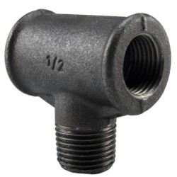 Raccord fonte malléable noir Té femelle avec embranchement Mâle - 3/4" - Brute / Noire