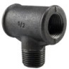 Raccord fonte malléable noir Té femelle avec embranchement Mâle - 1" - Brute / Noire