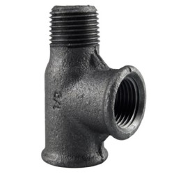 Raccord fonte malléable noir fileté Té femelle avec une sortie Mâle - 1"1/4 - Brute / Noire