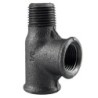 Raccord fonte malléable noir fileté Té femelle avec une sortie Mâle - 1"1/4 - Brute / Noire