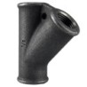 Raccord fonte malléable noir fileté Té femelle 45° - 1" - Brute / Noire