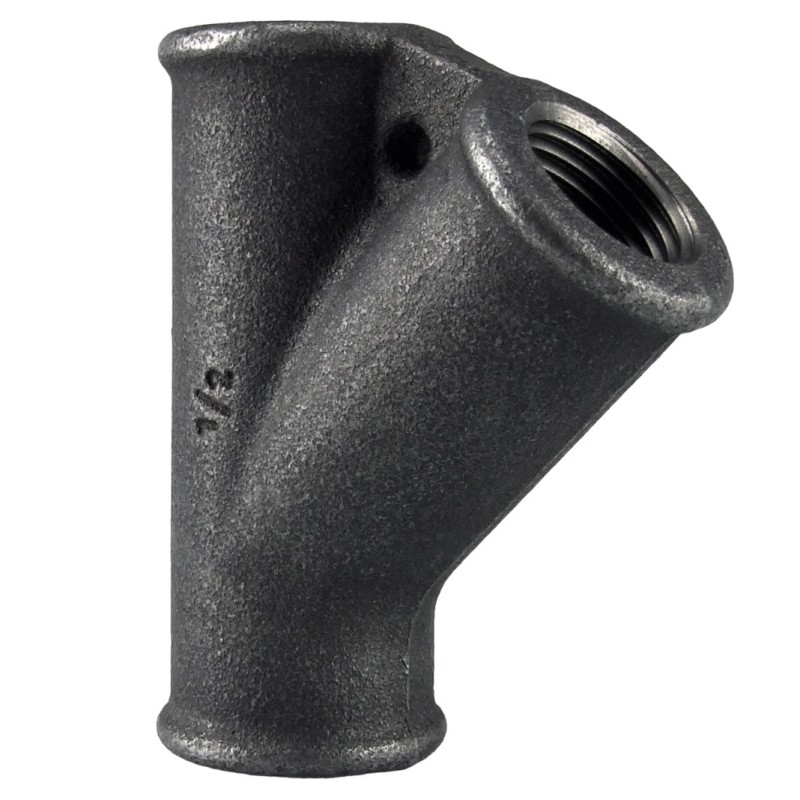 Raccord fonte malléable noir fileté Té femelle 45° - 1"1/4 - Brute / Noire Raccord fonte malléable noir fileté Té femelle 45° - 1"1/4 - Brute / Noire