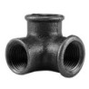 Raccord fonte malléable fileté Distributeur femelle à coude - 3/8" - Brute / Noire