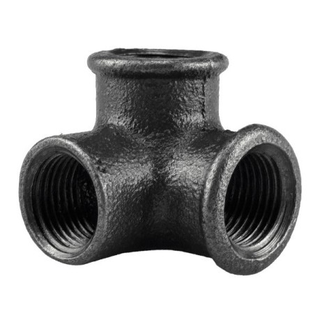Raccord fonte malléable fileté Distributeur femelle à coude - 1/2" - Brute / Noire