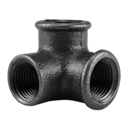 Raccord fonte malléable fileté Distributeur femelle à coude - 1" - Brute / Noire