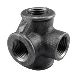 Raccord fonte malléable noir fileté Distributeur femelle à Té - 3/4" - Brute / Noire