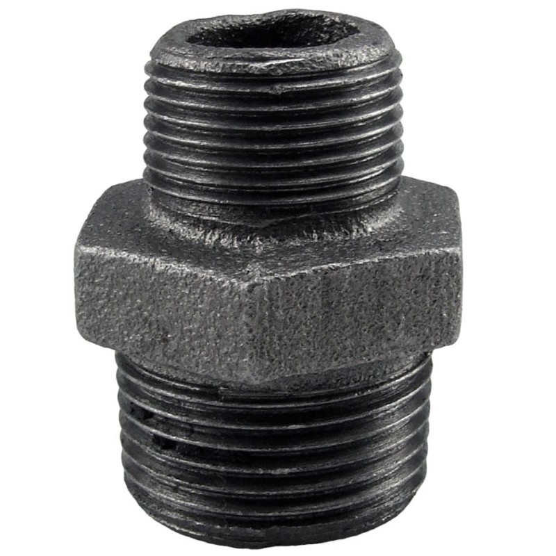 Raccord fonte malléable noir mamelon réduit mâle - Brute / Noire - 1"1/4 - 1/2" Raccord fonte malléable noir mamelon réduit mâle - Brute / Noire - 1"1/4 - 1/2"