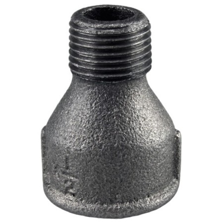 Raccord fonte malléable noir fileté Manchon réduit femelle mâle - Brute / Noire - 1" - 3/4"