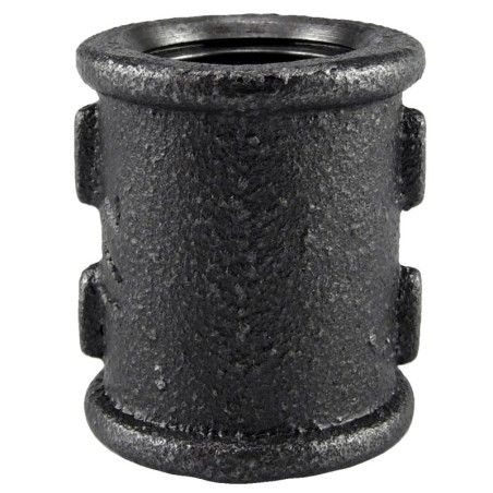 Raccord fonte malléable noir fileté manchon femelle filetage droite/gauche - 3/4" - Brute / Noire