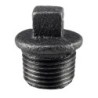 Raccord fonte malléable noir bouchon mâle avec bourrelet et fileté - 1"1/2 - Brute / Noire