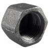 Raccord fonte malléable noir bouchon femelle hexagonale fileté - 1/8" - Brute / Noire