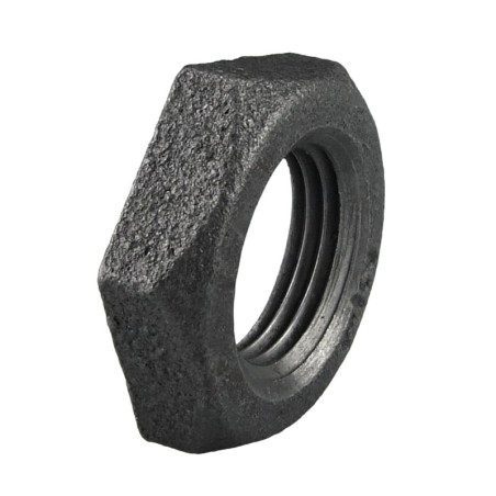 Raccord fonte malléable noir fileté Contre-Écrous évidé - 1/4" - Brute / Noire