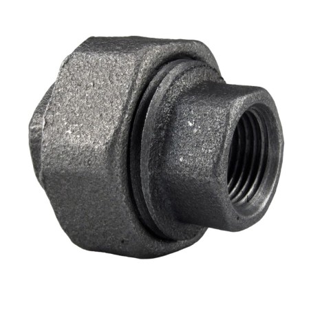 Raccord fonte malléable noir Manchon union femelle conique - 1/4" - Brute / Noire