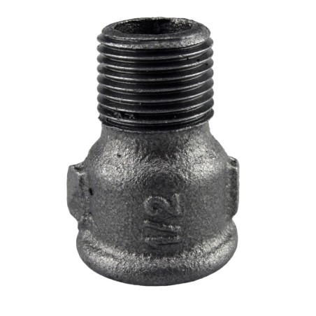 Raccord fonte malléable fileté Manchon égal femelle et mâle - 1" - Brute / Noire