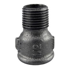 Raccord fonte malléable fileté Manchon égal femelle et mâle - 1"1/2 - Brute / Noire