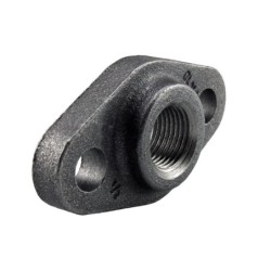 Raccord fonte malléable noir fileté Bride ovale avec trous - 3/4" - Brute / Noire