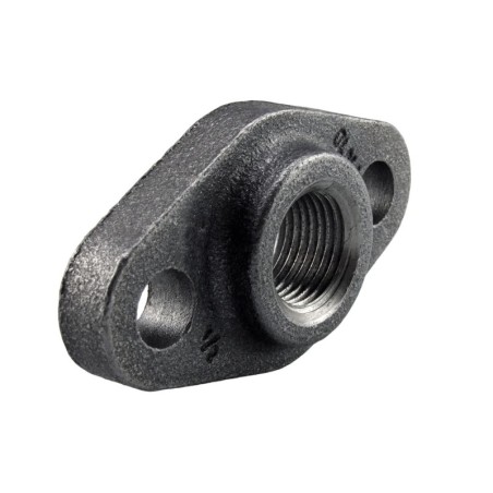 Raccord fonte malléable noir fileté Bride ovale avec trous - 1"1/2 - Brute / Noire