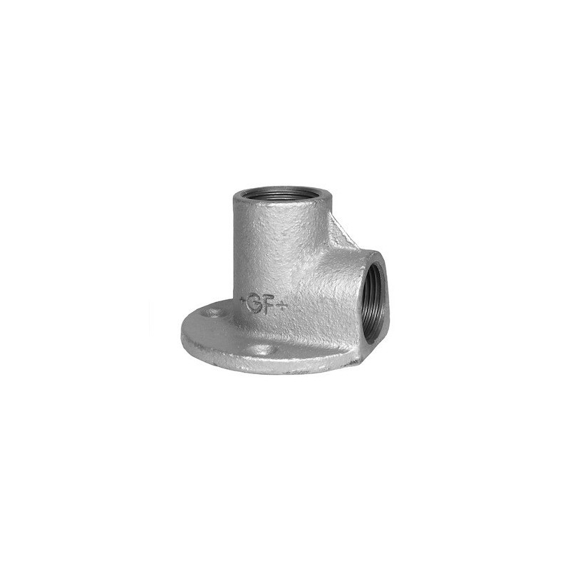 Applique fonte malléable coudée 90° FF galvanisée - 3/4" Applique fonte malléable coudée 90° FF galvanisée - 3/4"