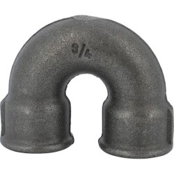 Raccord fonte malléable noir fileté courbe FF double 180° - 3/4" - Brute / Noire
