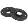 Bride ronde taraudée avec trou de fixation fonte malléable - 1" - Brute / Noire