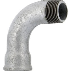 Raccord fonte malléable galvanisé courbe grand rayon 90° mâle femelle - 1" - Galvanisée / Galva