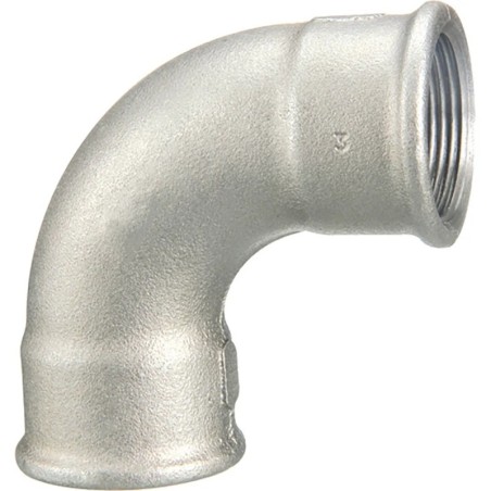 Raccord fonte malléable galvanisé fileté Courbe grand rayon 90° femelle femelle - 3/8" - Galvanisée / Galva