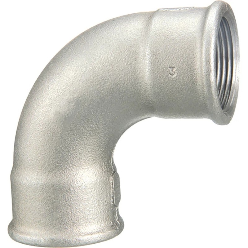 Raccord fonte malléable galvanisé fileté Courbe grand rayon 90° femelle femelle - 3/4" - Galvanisée / Galva Raccord fonte malléable galvanisé fileté Courbe grand rayon 90° femelle femelle - 3/4" - Galvanisée / Galva