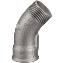 Raccord fonte malléable galvanisé fileté Courbe 45° mâle femelle - 1/4" - Galvanisée / Galva