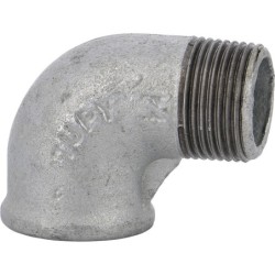 Raccord fonte malléable galvanisé fileté Coude mâle femelle - 2" - Galvanisée / Galva