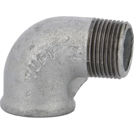 Raccord fonte malléable galvanisé fileté Coude mâle femelle - 2" - Galvanisée / Galva