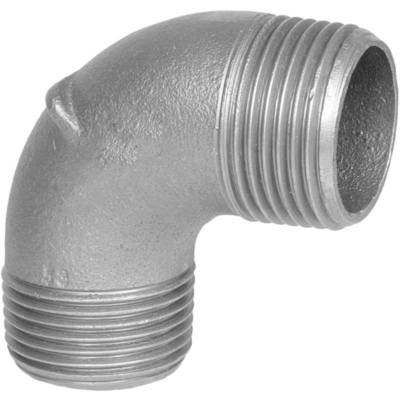 Raccord fonte malléable coude galvanisé fileté mâle - 1"1/4 - Galvanisée / Galva Raccord fonte malléable coude galvanisé fileté mâle - 1"1/4 - Galvanisée / Galva