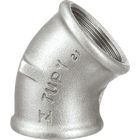 Raccord fonte galvanisé malléable fileté Coude 45° femelle - 1/2" - Galvanisée / Galva