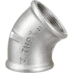 Raccord fonte galvanisé malléable fileté Coude 45° femelle - 1" - Galvanisée / Galva