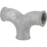 Raccord fonte malléable galvanisé Té femelle à deux embranchements cintrés - 3/4" - Galvanisée / Galva