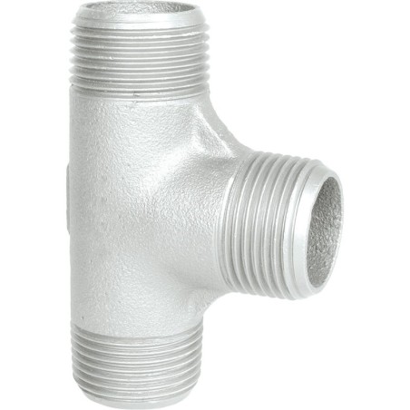 Raccord fonte malléable galvanisé fileté Té mâle - 1/2" - Galvanisée / Galva
