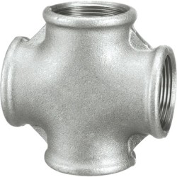 Raccord fonte malléable galvanisé fileté Croix femelle - 3/4" - Galvanisée / Galva