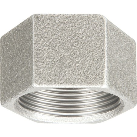 Raccord fonte malléable galvanisé fileté Bouchon femelle hexagonale - 1/2" - Galvanisée / Galva