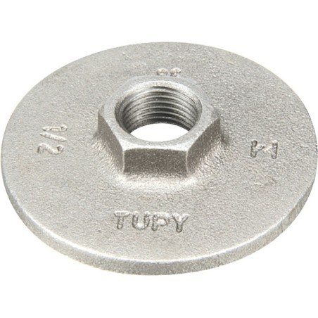 Raccord fonte malléable galvanisé fileté Bride rondes sans trou - 1"1/2 - Galvanisée / Galva
