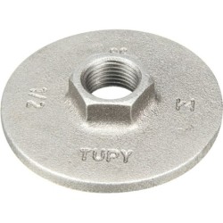Raccord fonte malléable galvanisé fileté Bride rondes sans trou - 2" - Galvanisée / Galva