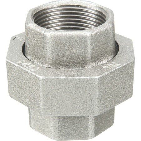 Raccord fonte malléable galvanisé fileté Manchons union femelle à joint plat - 3/4" - Galvanisée / Galva