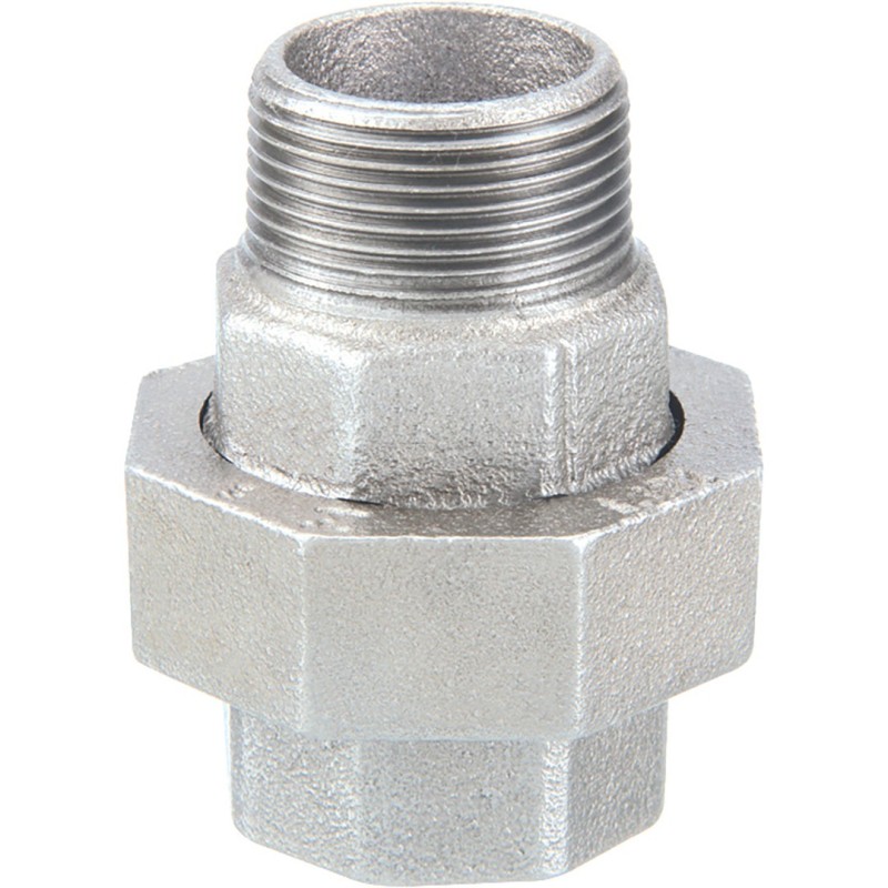 Raccord fonte malléable galvanisé fileté Manchon union mâle et femelle à joint plat - 1/2" - Galvanisée / Galva Raccord fonte malléable galvanisé fileté Manchon union mâle et femelle à joint plat - 1/2" - Galvanisée / Galva