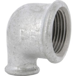 Raccord fonte malléable galvanisé fileté Coude réduit femelle - Galvanisée / Galva - 2" - 1"1/2