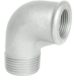 Raccord fonte malléable galvanisé fileté Coude réduit femelle mâle - Galvanisée / Galva - 3/4" - 1/2"