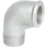 Raccord fonte malléable galvanisé fileté Coude réduit femelle mâle - Galvanisée / Galva - 1" - 3/4"