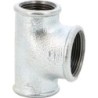 Raccord fonte malléable galvanisé fileté Té réduit femelle - Galvanisée / Galva - 1/2" x 3/4" x 1/2"