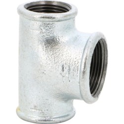 Raccord fonte malléable galvanisé fileté Té réduit femelle - Galvanisée / Galva - 1"1/4 x 1"1/4 x 1"