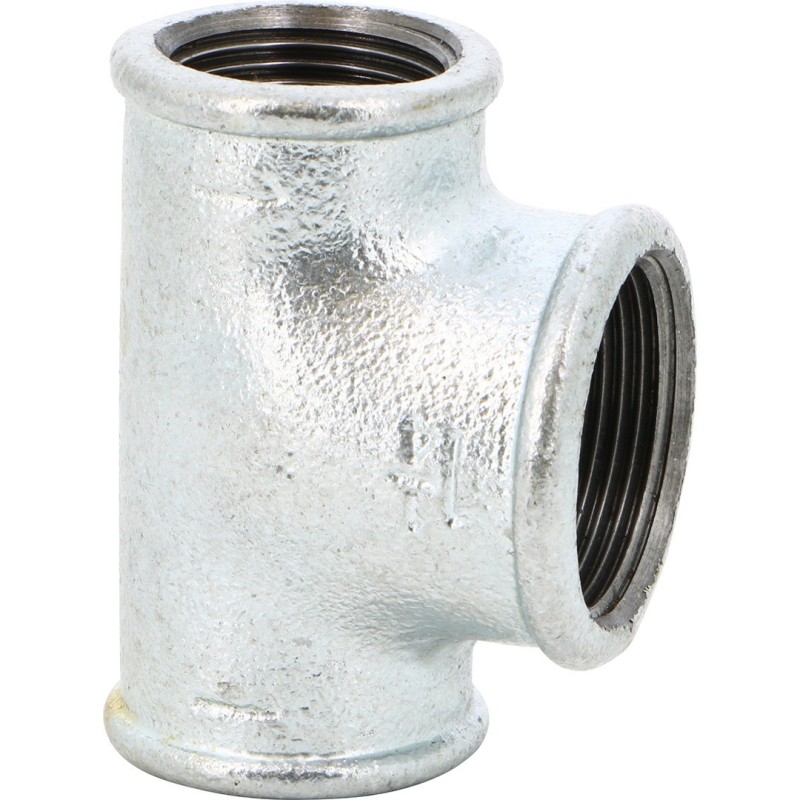 Raccord fonte malléable galvanisé fileté Té réduit femelle - Galvanisée / Galva - 2" x 1/2" x 2" Raccord fonte malléable galvanisé fileté Té réduit femelle - Galvanisée / Galva - 2" x 1/2" x 2"